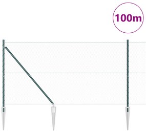 Cerca Hexagonal vidaXL Verde 1.4x100 m Aço
