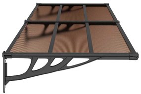 Toldo de porta 239x90 cm policarbonato preto