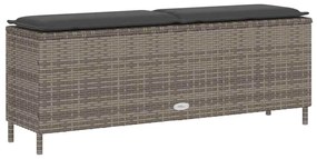 Banco de jardim com almofadão 110x30x40,5 cm vime PE cinzento