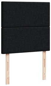 Cama com molas/colchão 80x200 cm tecido preto