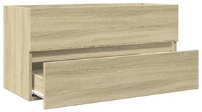 Armário de lavatório 90x38,5x45cm contraplacado carvalho sonoma