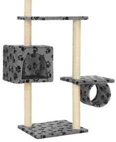 Árvore p/ gatos c/ postes arranhadores sisal 260 cm cinzento