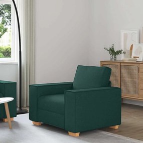 Sofá-cadeira Verde Escuro 60 cm Tecido