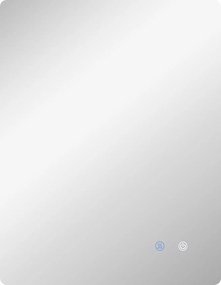 kleankin Espelho retangular de parede iluminado LED para banheiro 70 x 50 cm 3 cores brilho ajustável branco transparente | Aosom Portugal