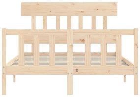 Cama sem colchão 140x190 cm madeira de pinho maciça