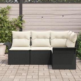 Conjunto de Sofás para Jardim vidaXL de 4 Peças com Almofadas Rattan P