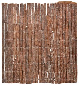 vidaXL Cerca de casca de árvore Castanho 600 x 125 cm Corteça