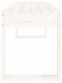 Banco de jardim 110x38x45 cm madeira de pinho maciça branco