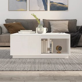 Mesa de centro 100x101x40,5 cm madeira de pinho maciça branco