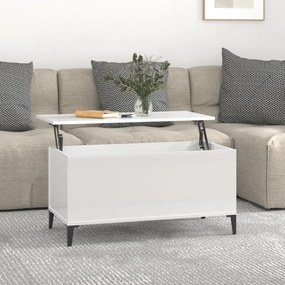 Mesa centro 90x44,5x45 cm derivados de madeira branco brilhante