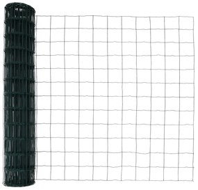 Cerca Euro com 7 Postes de Ponta 1.4x10 m Aço Galvanizado Verde