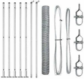 Cerca Hexagonal vidaXL 1x10 m Aço Galvanizado
