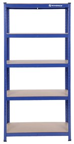 Estante de 5 camadas SONGMICS, estante de aço para armazenamento, montagem sem ferramentas, para garagem, galpão, capacidade de carga 650 kg, 30 x 75 x 150 cm, azul GLR30Q