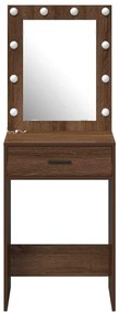 Mesa de Maquiagem vidaXL com Luzes LED Castanho Carvalho 50x41x135 cm