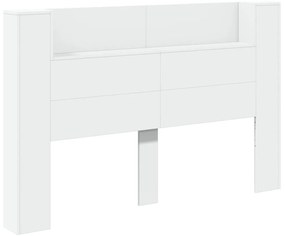 Armário de cabeceira com luzes LED 160x16,5x103,5 cm branco