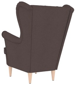 Cadeira com apoio de braços 74x84x100 cm tecido castanho-escuro