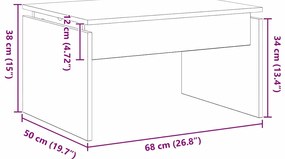 Mesa de Centro vidaXL Preta em Carvalho 68x38x50 cm Madeira Aconstruir
