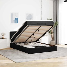 vidaXL Estrutura de cama otomana com colchão 140x190 cm veludo preto
