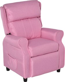 HOMCOM Sofá infantil Poltrona infantil com apoio para pés Apoio de braço Encosto ajustável Poltrona relax Sofá infantil Cadeira sofá-cama Infantil para 3-5 anos Meninos e Meninas Rosa | Aosom Portugal