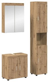 vidaXL Conjunto de Móveis para Banheiro TULUM Carvalho Artesanal