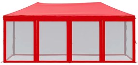Tenda para festas dobrável com paredes laterais 3x6 m vermelho