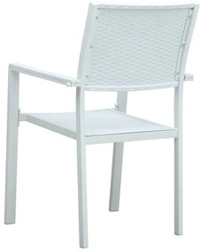 9 pcs conjunto de jantar para jardim branco