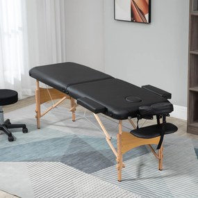 Marquesa de Massagem Dobrável Marquesa com Altura Ajustável 67-92cm Desenho Ergonómico Fácil de Transportar 210x81x67-92 cm Preto
