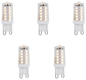 Conjunto de 5 Lâmpadas LED G9 reguláveis 1.2W 100 lm 2700K