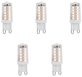 Conjunto de 5 lâmpadas LED reguláveis G9 1,2W 100lm 2700K