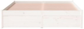 Estrutura cama pequena casal 120x190 cm pinho maciço branco
