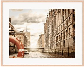 Impressão digital emoldurada The Old Speicherstadt In Hamburg