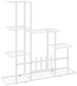 Suporte de vasos 94,5x25x88 cm metal branco