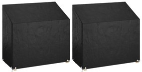 Capas p/ banco jardim 2 pcs 8 ilhós 130x70x70/88 cm polietileno