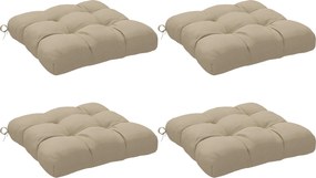 Outsunny Conjunto de Almofadas para Cadeiras de Jantar e Jardim Impermeáveis e Anti-UV com 2 Fitas de Fixação 48x48x10 cm Caqui | Aosom Portugal