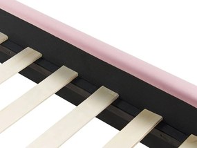 Cama de solteiro em veludo rosa 90 x 200 cm ANET Beliani