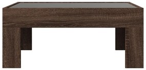 Mesa de centro luzes LED Infinity 70x50x30 cm carvalho castanho