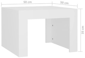 Mesa de centro 50x50x35 cm derivados madeira branco