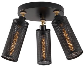 Candeeiro de Teto Amasra – Preto e Dourado – 52 cm