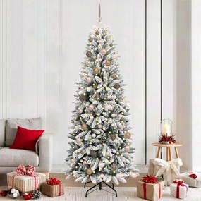 vidaXL Árvore de Natal Artificial com 300 LEDs Branco 78 x 78 x 210 cm