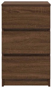 Mesas de cabeceira 3 gavetas 2pcs 39x35x65cm carvalho castanho