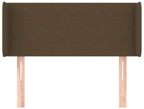 Cabeceira de cama c/ abas tecido 93x16x78/88 cm castanho-escuro