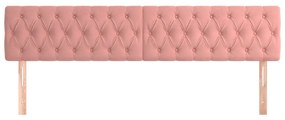 Cabeceira de cama 2 pcs veludo 100x7x78/88 cm rosa