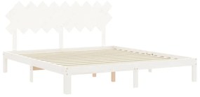 Estrutura cama Super King Size c/ cabeceira madeira branco