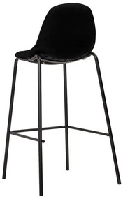 Cadeiras de bar 2 pcs tecido preto
