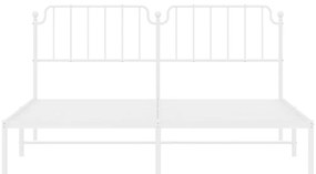 Estrutura de cama com cabeceira 180x200 cm metal branco