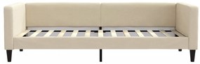 Sofá-cama com gavetão 90x200 cm tecido cor creme