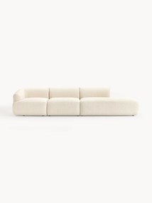 Módulo com chaise longue em bouclé Sofia (4 lugares)