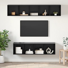 vidaXL Conjunto de móvel de TV 4 pcs Carvalho preto 37 x 37 x 142.5 cm