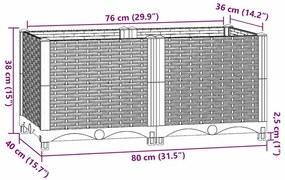 Canteiro elevado 80x40x38 cm polipropileno