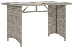 2 pcs conjunto jantar p/jardim c/almofadões vime PE cinza-claro